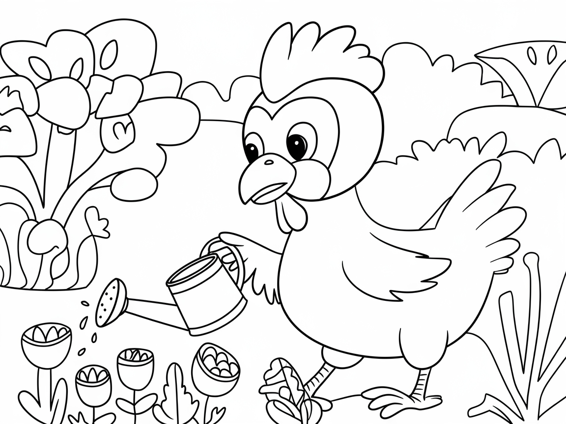 Garden Fun with a Green-Thumbed Chicken
