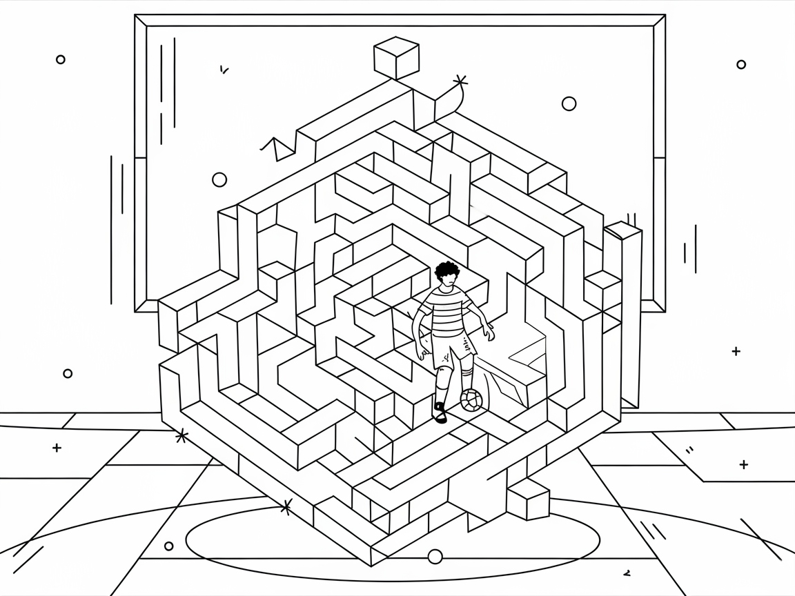Navigate the Maze with This 3D Soccer Challenge