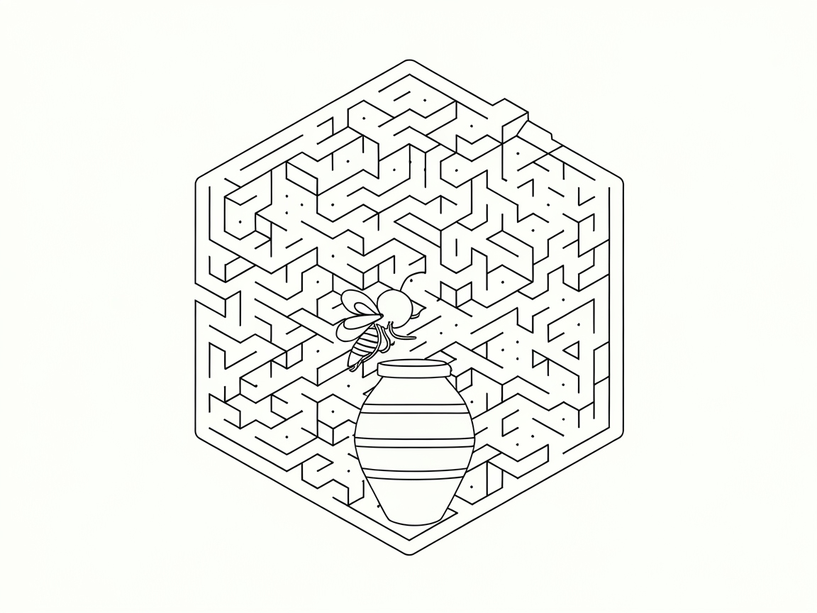 Navigate the Maze with This Clever Bee Coloring Page
