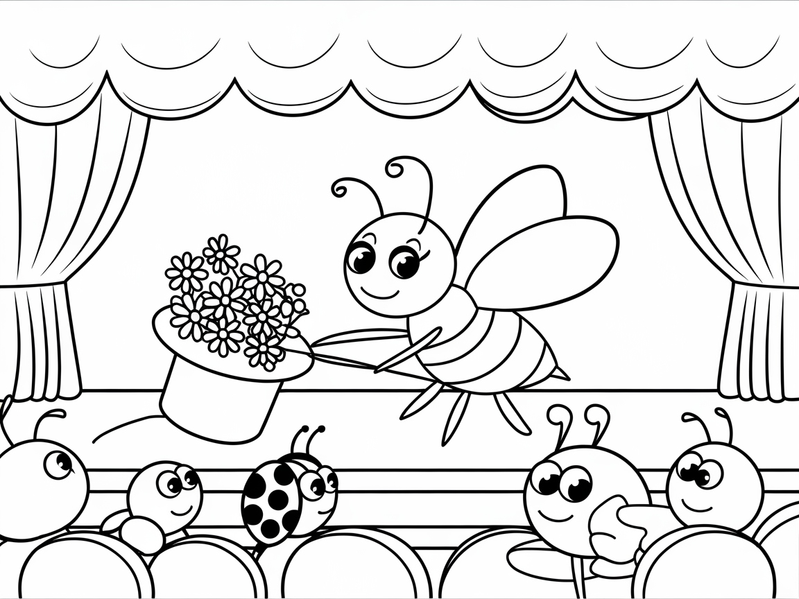 Magical Bee Magician on Stage