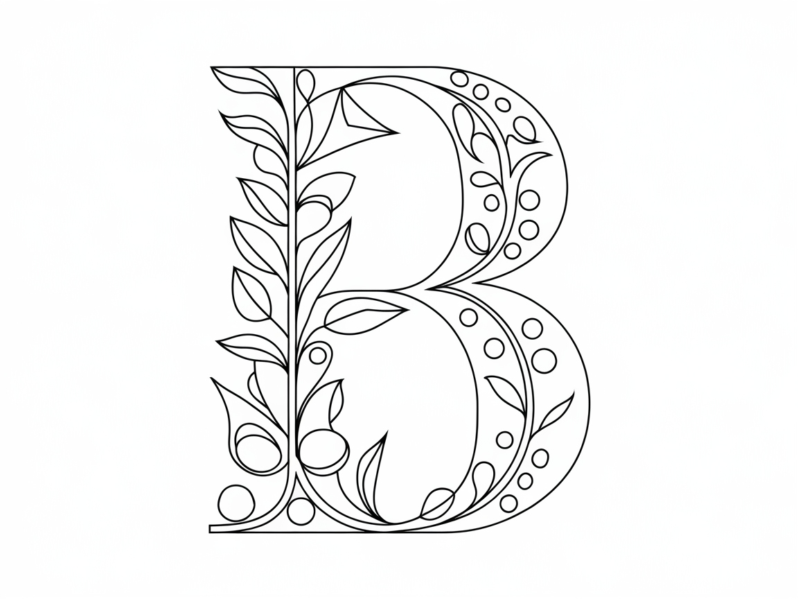 Botanical Initial: Letter B Blooms in Style
