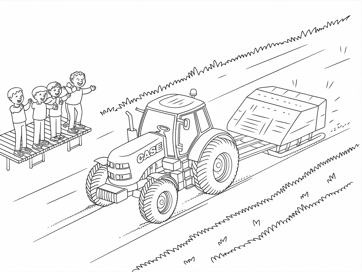 Wave to the Tractor in This Fun Farm Scene