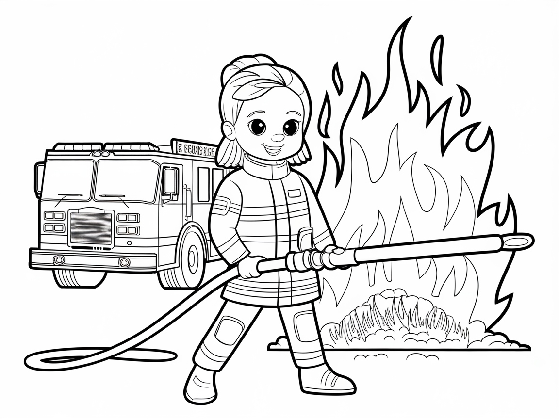 Be a Hero with This Brave Firefighter Coloring Page