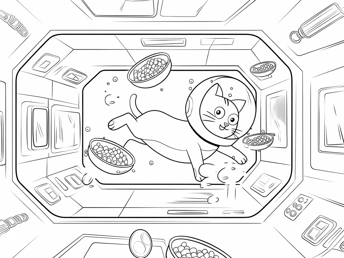Float Away with a Cat in Zero Gravity