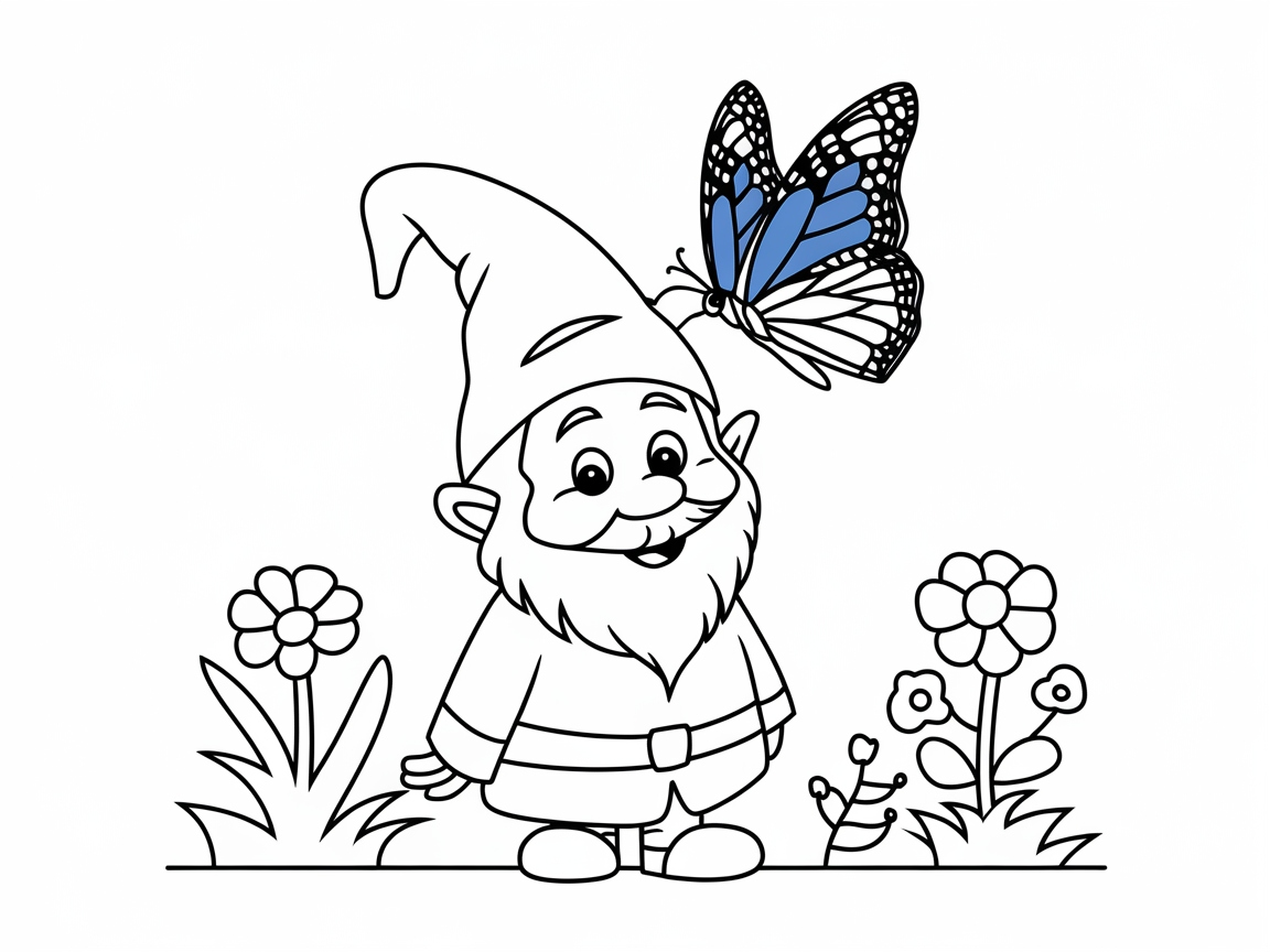 Gnome Greetings with a Butterfly Companion