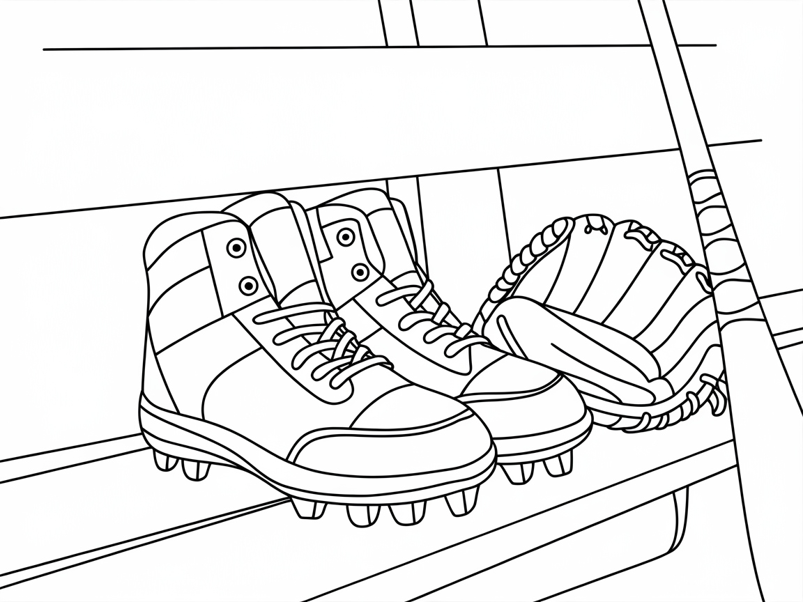 Step Up to the Plate with This Baseball Gear Coloring Page