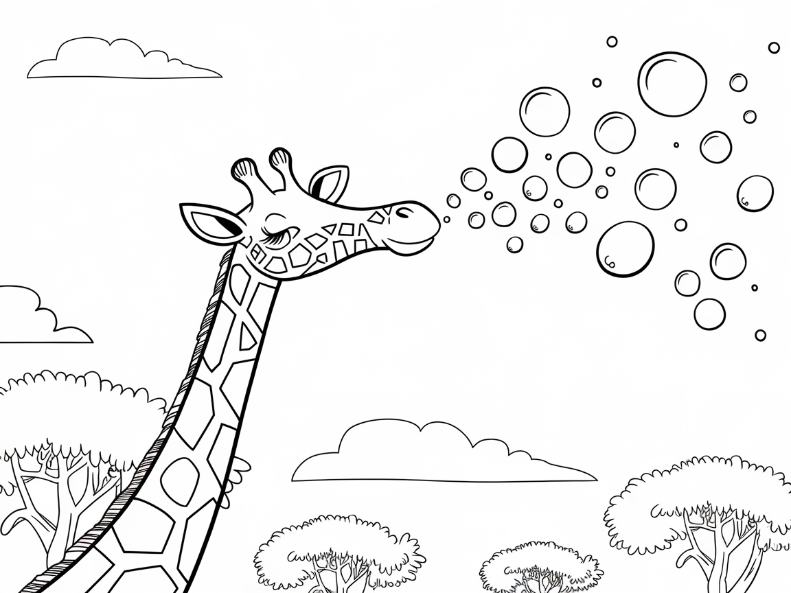 Graceful Giraffe Bubble Safari