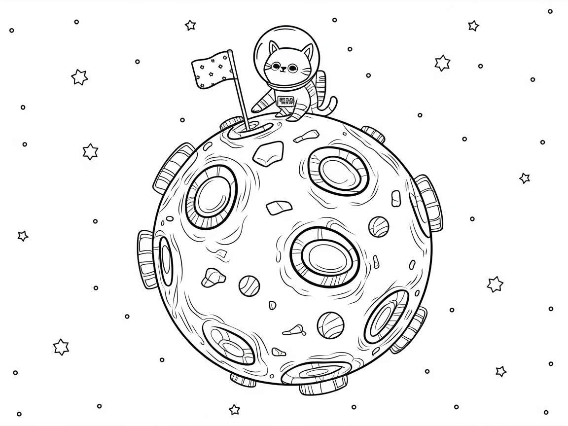 Out-of-This-World: Space Cat on a Planet Adventure