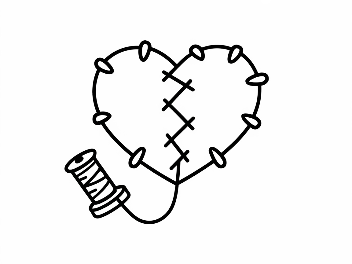 Stitch-Up a Broken Heart Coloring Page