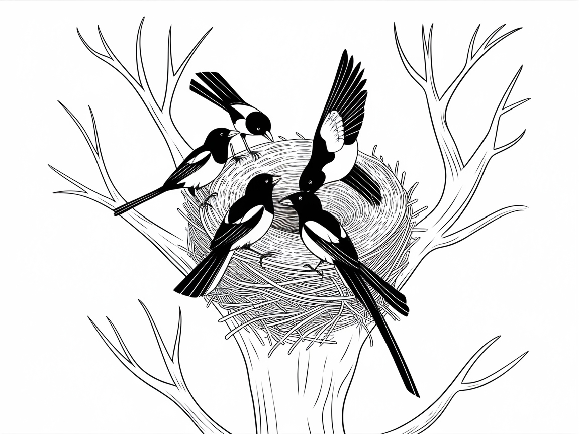 Bring Life to This Magpie Nest Scene