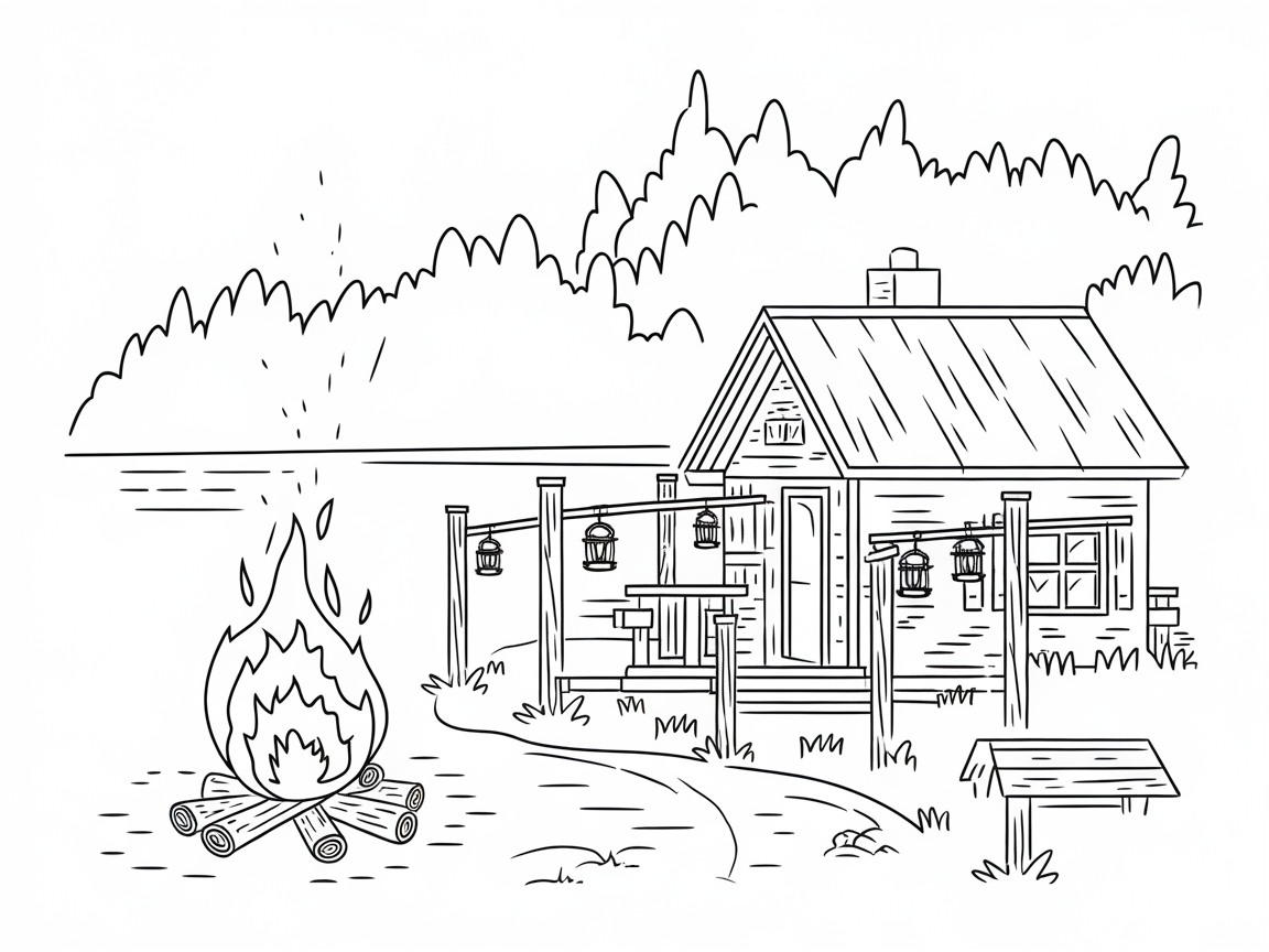 Cozy Cabin Retreat with a Bonfire Glow