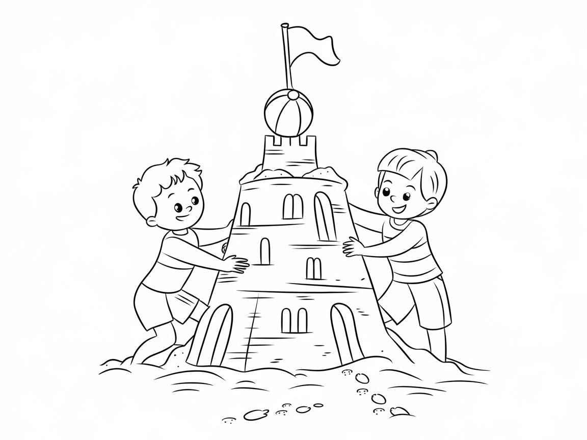 Build Fun and Color This Sandcastle Adventure!