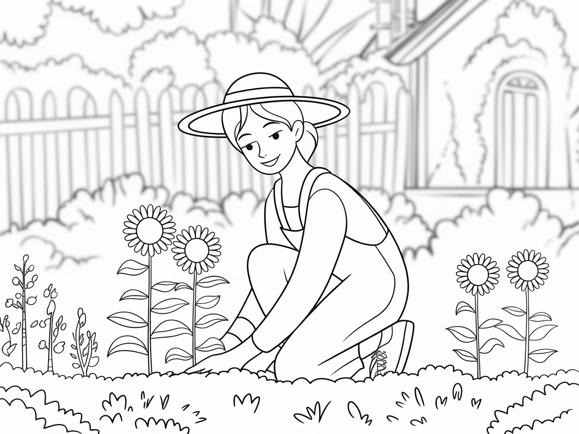 Bloom with Joy in This Garden Coloring Page