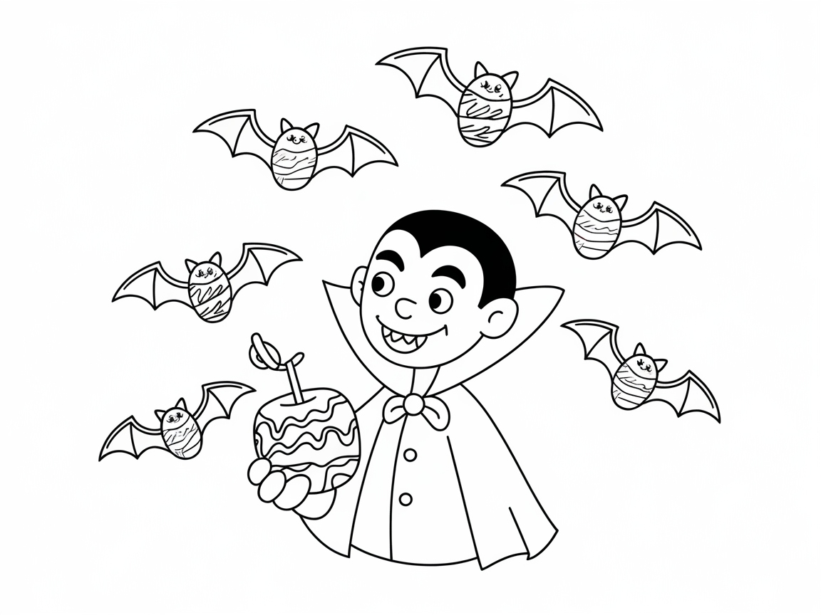 Vampire Enjoying a Sweet Halloween Snack