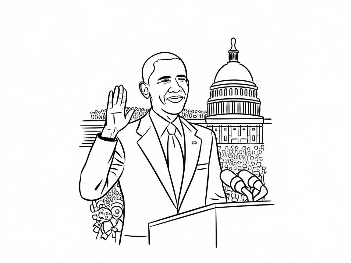 Celebrate a Historic Oath with This Presidential Coloring Page