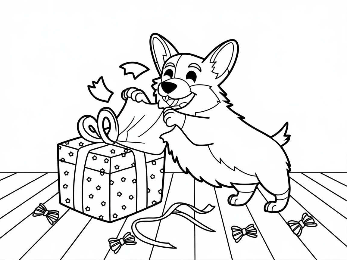 Unwrap Holiday Fun with a Playful Corgi!
