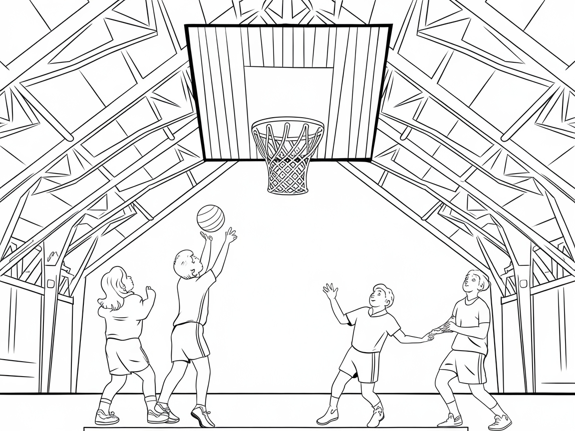 Slam Dunk Fun in a Sports Hall