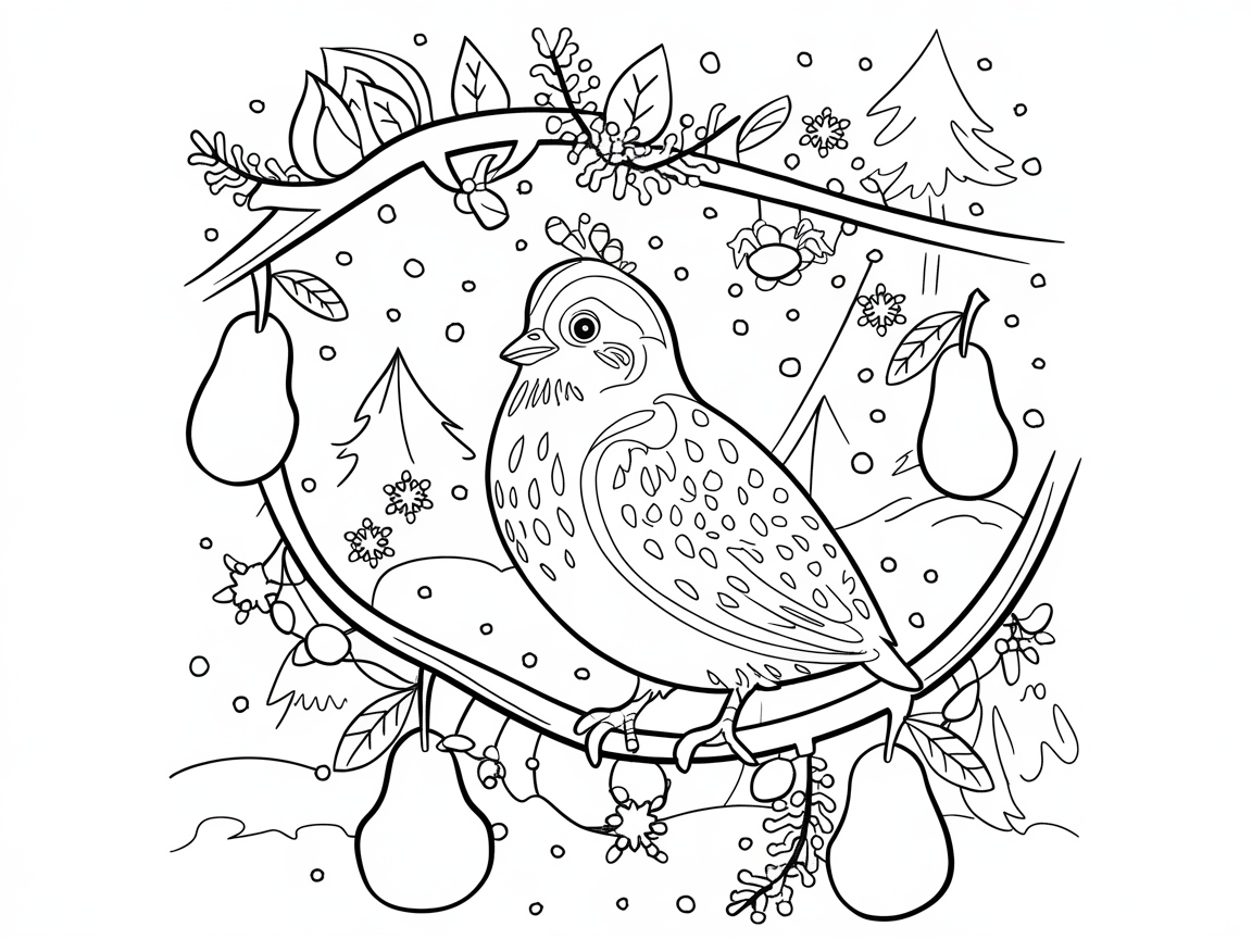 Festive Partridge in a Pear Tree