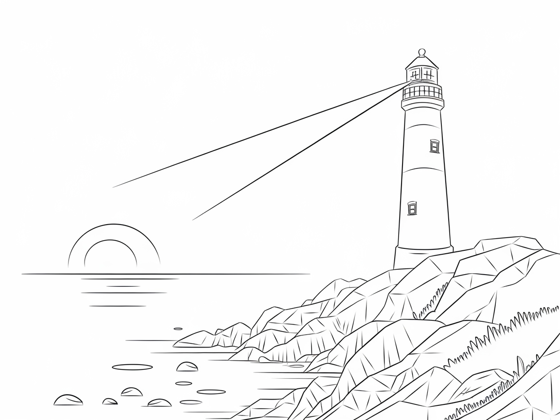 Guide Your Colors to This Serene Lighthouse Scene
