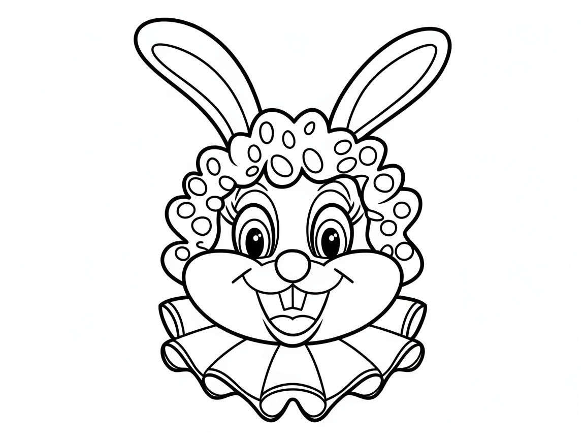 Circus Bunny with a Playful Clown Wig