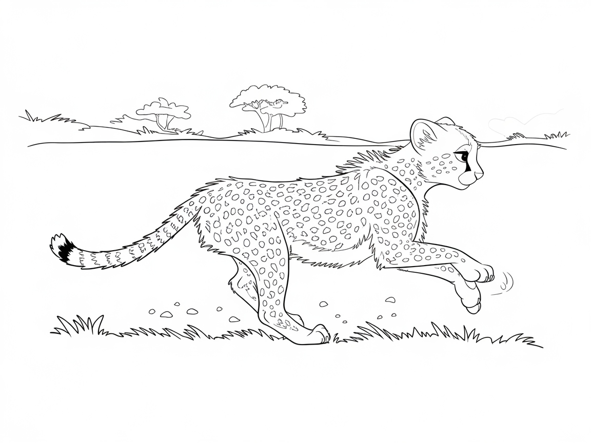 Capture the Speed in This Cheetah Coloring Page
