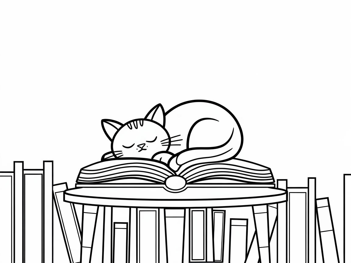 Catnap on the Bookshelf: A Charming Scene