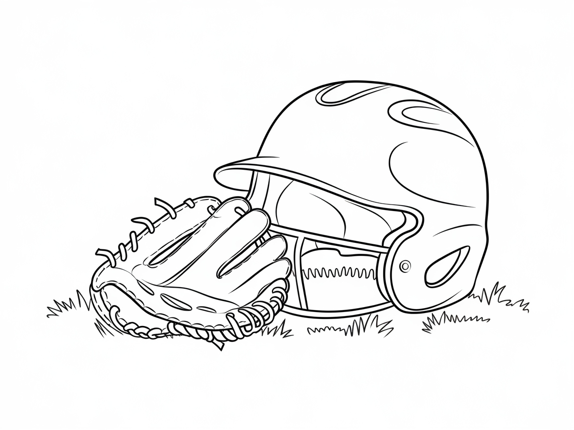 Helmet and Glove Ready for the Field