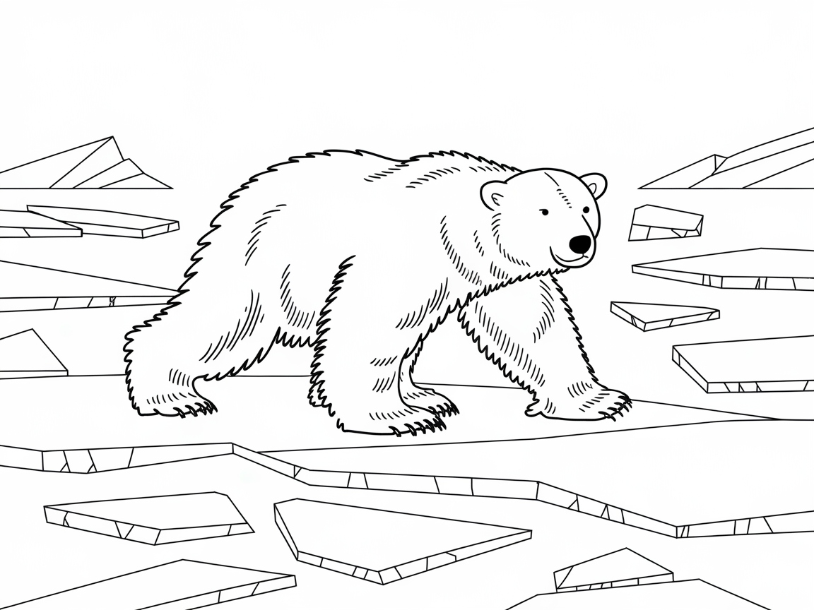 Chill Out with This Polar Bear Coloring Page