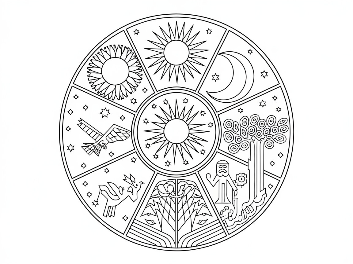 Explore the Spiritual Symbols in This Circular Bible Design