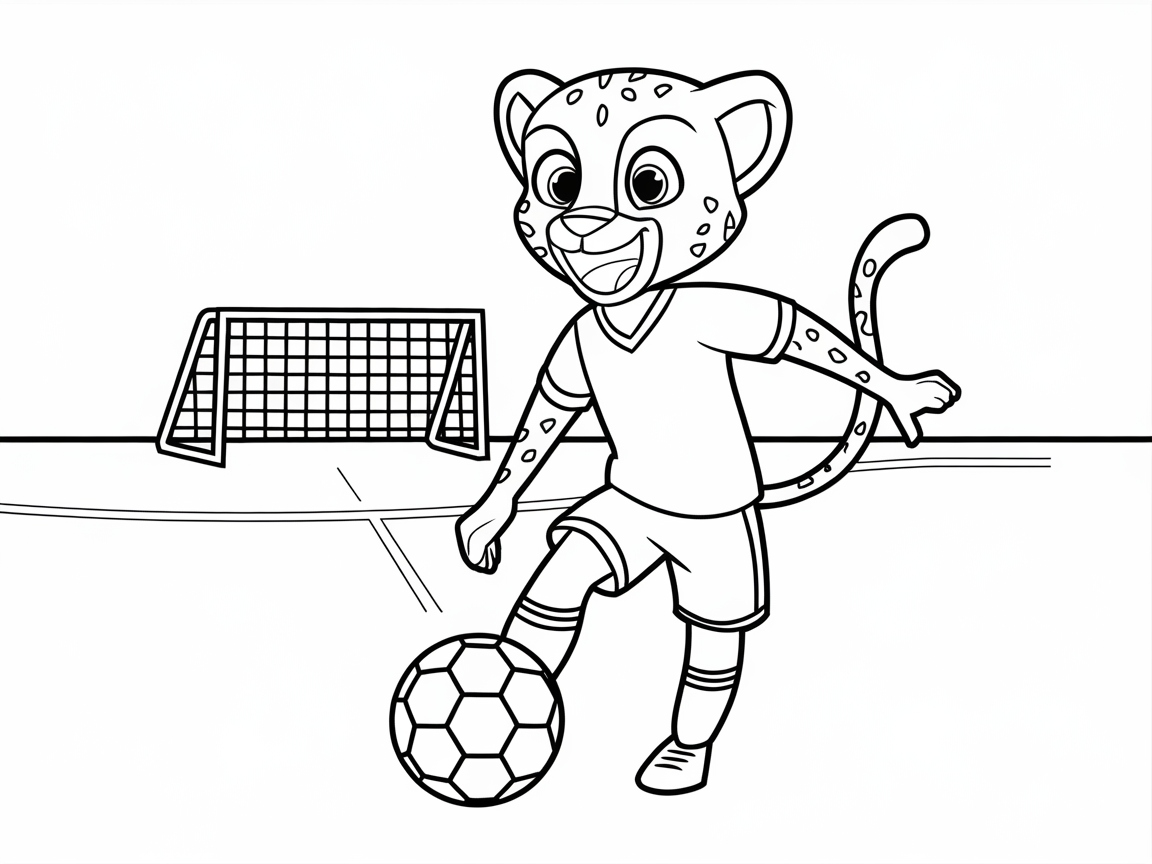 Cheetah Soccer Star in Action