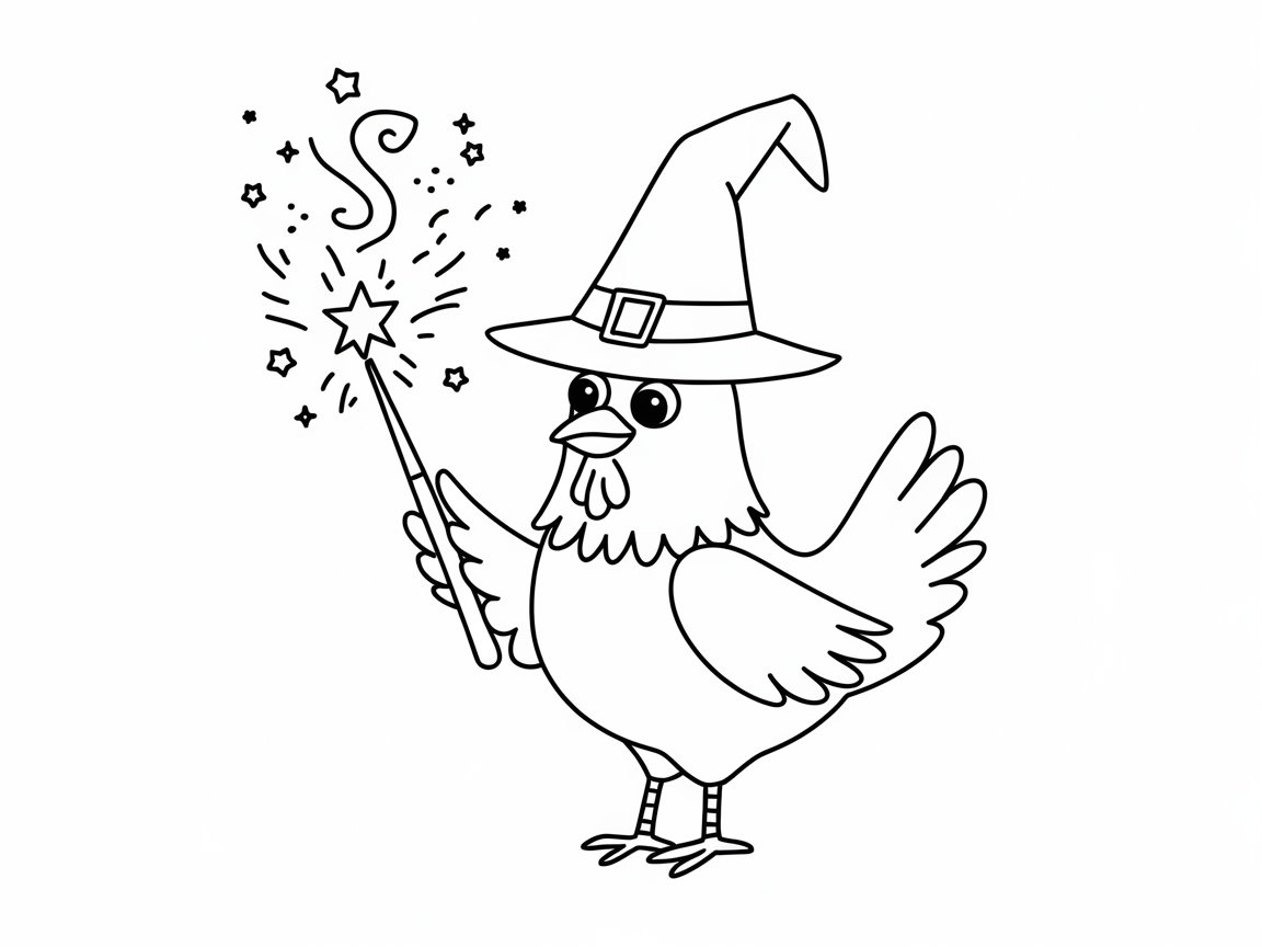Wizard Chicken Casting Magical Spells