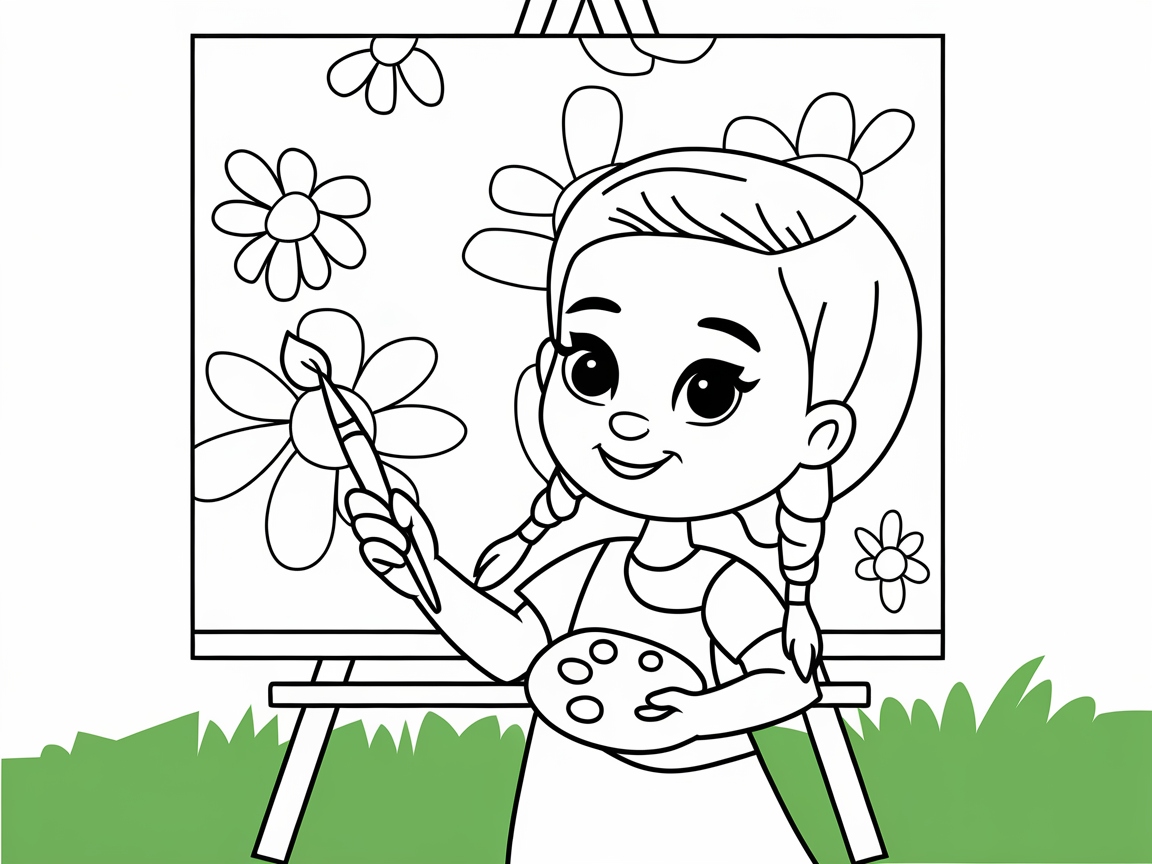 Create Colorful Blooms with This Little Artist Page