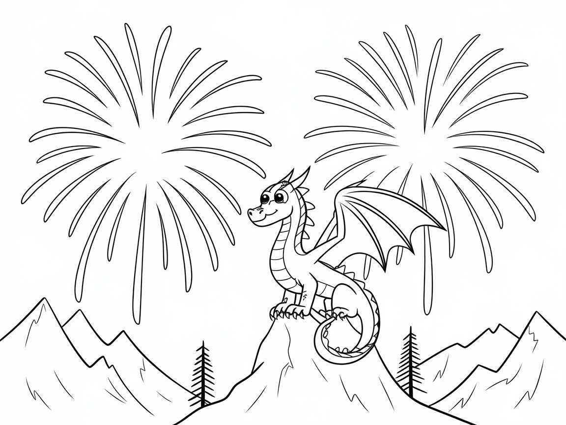 Embrace the Fireworks with This Majestic Mountain Dragon