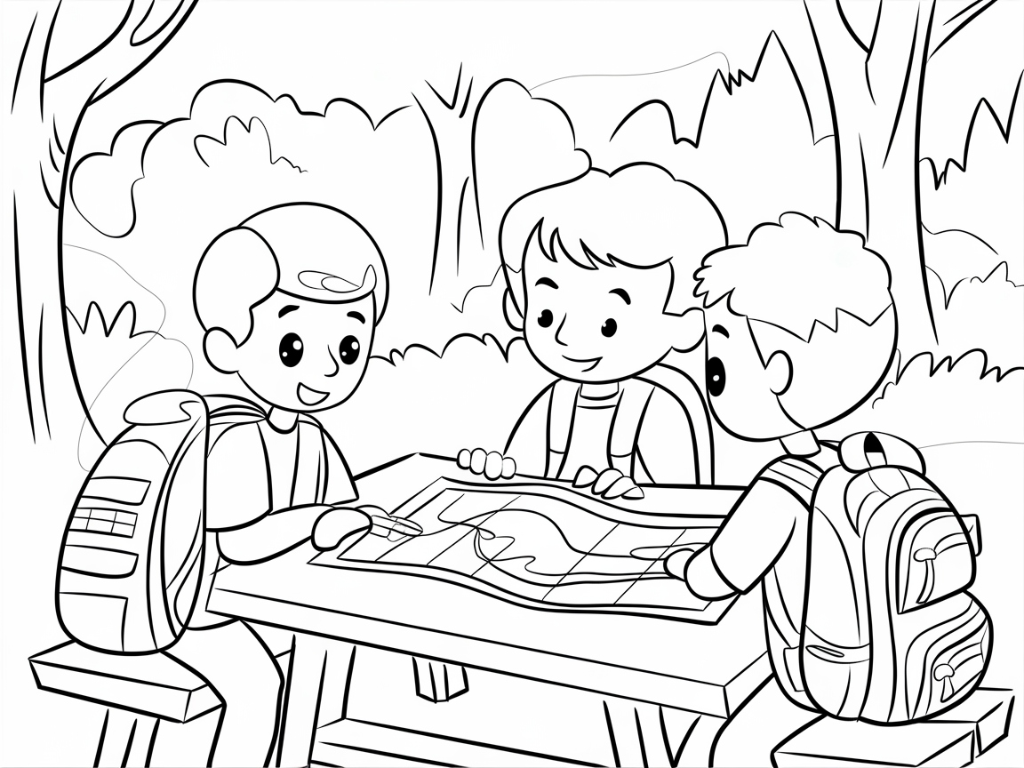 Backpack Adventures: Kids Planning Their Trail