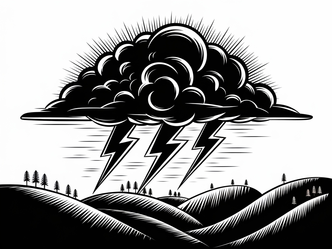 Powerful Storm Cloud Over Rolling Hills