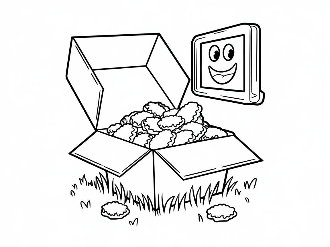 Box of Nuggets with a Smiley Sauce