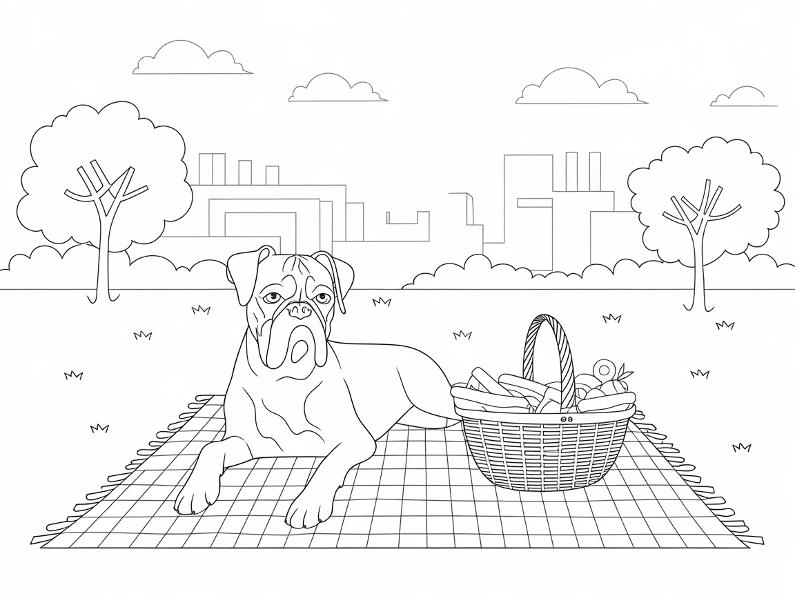 Picnic with a Boxer Buddy in the Park