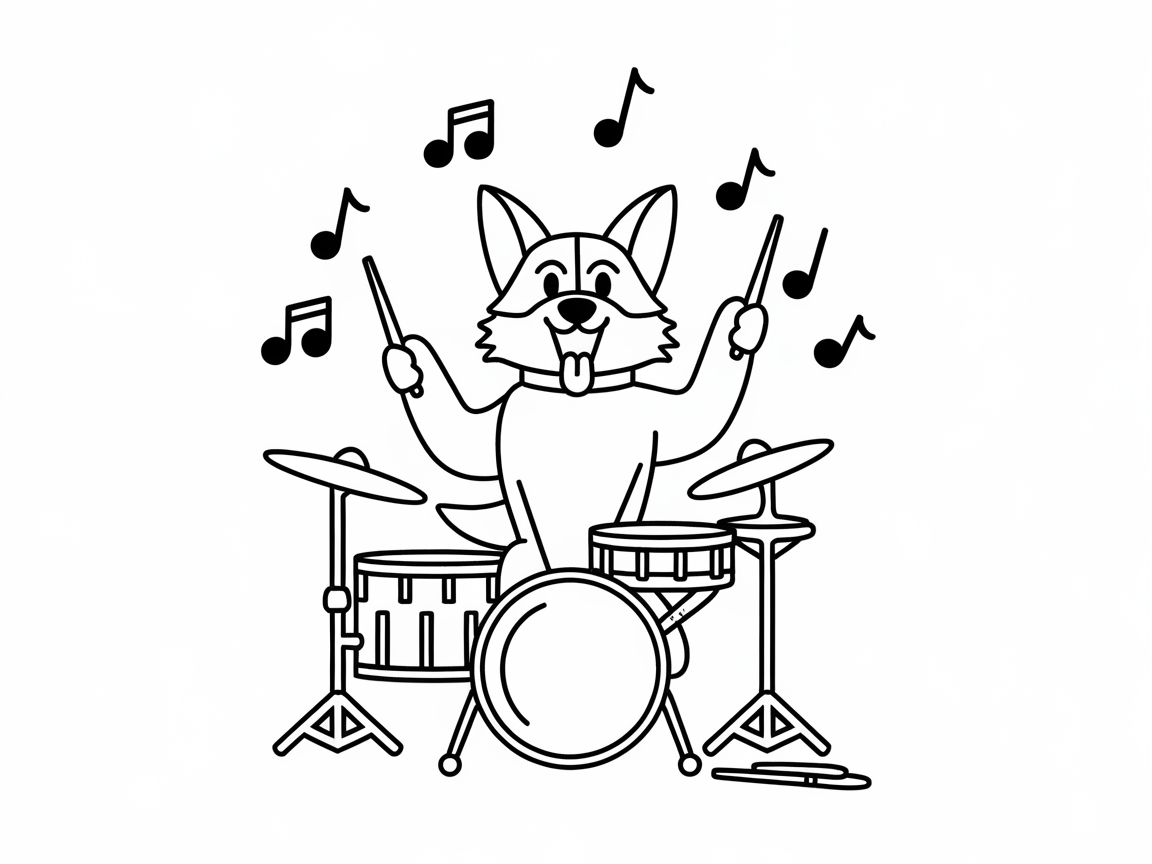Rockstar Collie Drumming Up a Storm