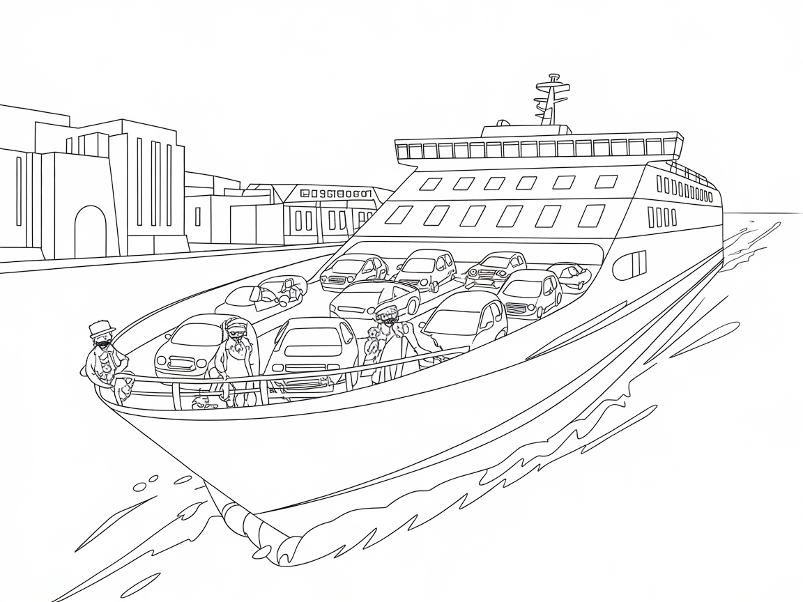 Car Ferry Voyage Across the Waters