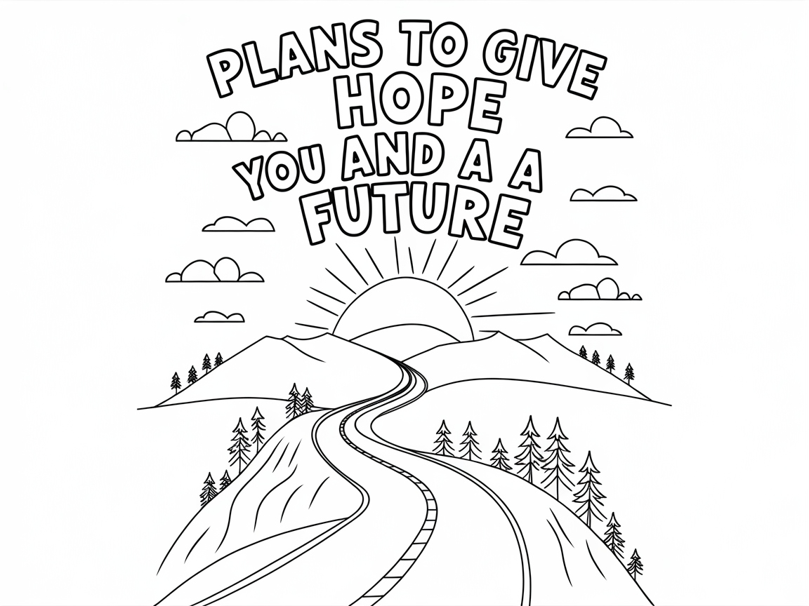 Journey of Hope: Color This Uplifting Mountain Scene