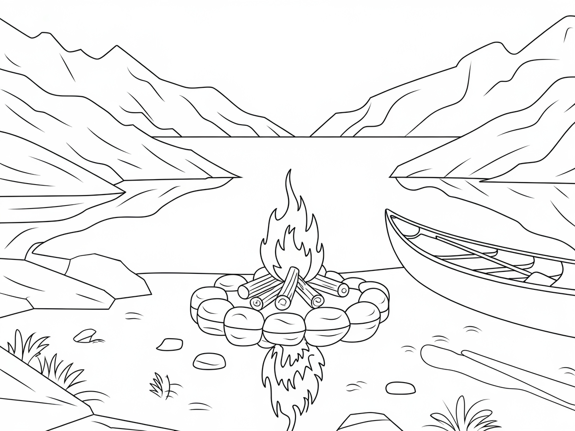 Scenic Lakeside Campfire Retreat