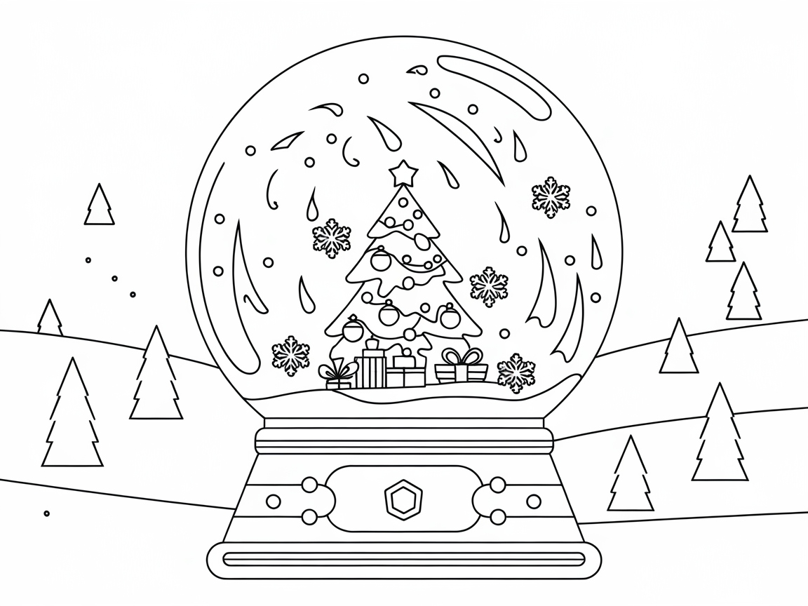 Charming Snow Globe Christmas Tree Scene