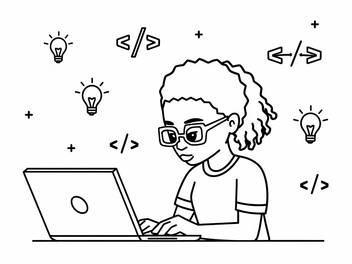 Empower Young Minds with This Tech-Savvy Coder Page