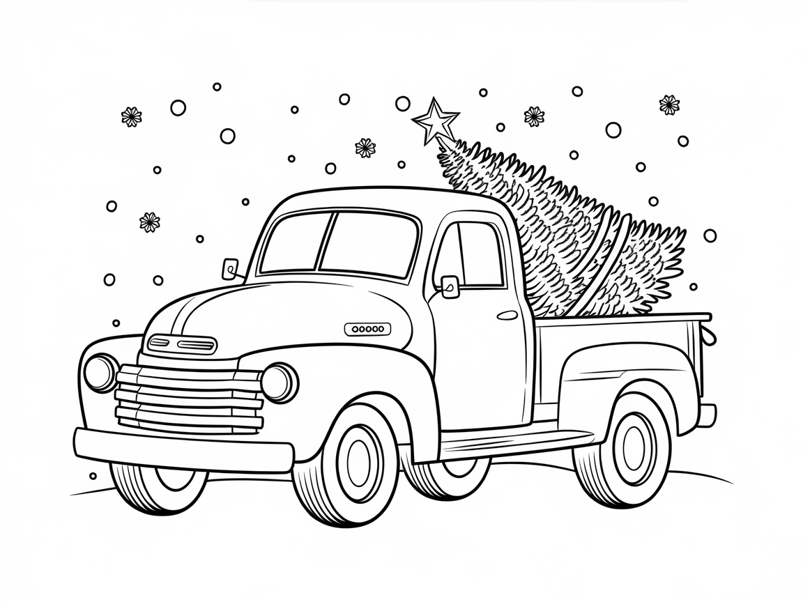 Charming Vintage Truck with a Festive Flair