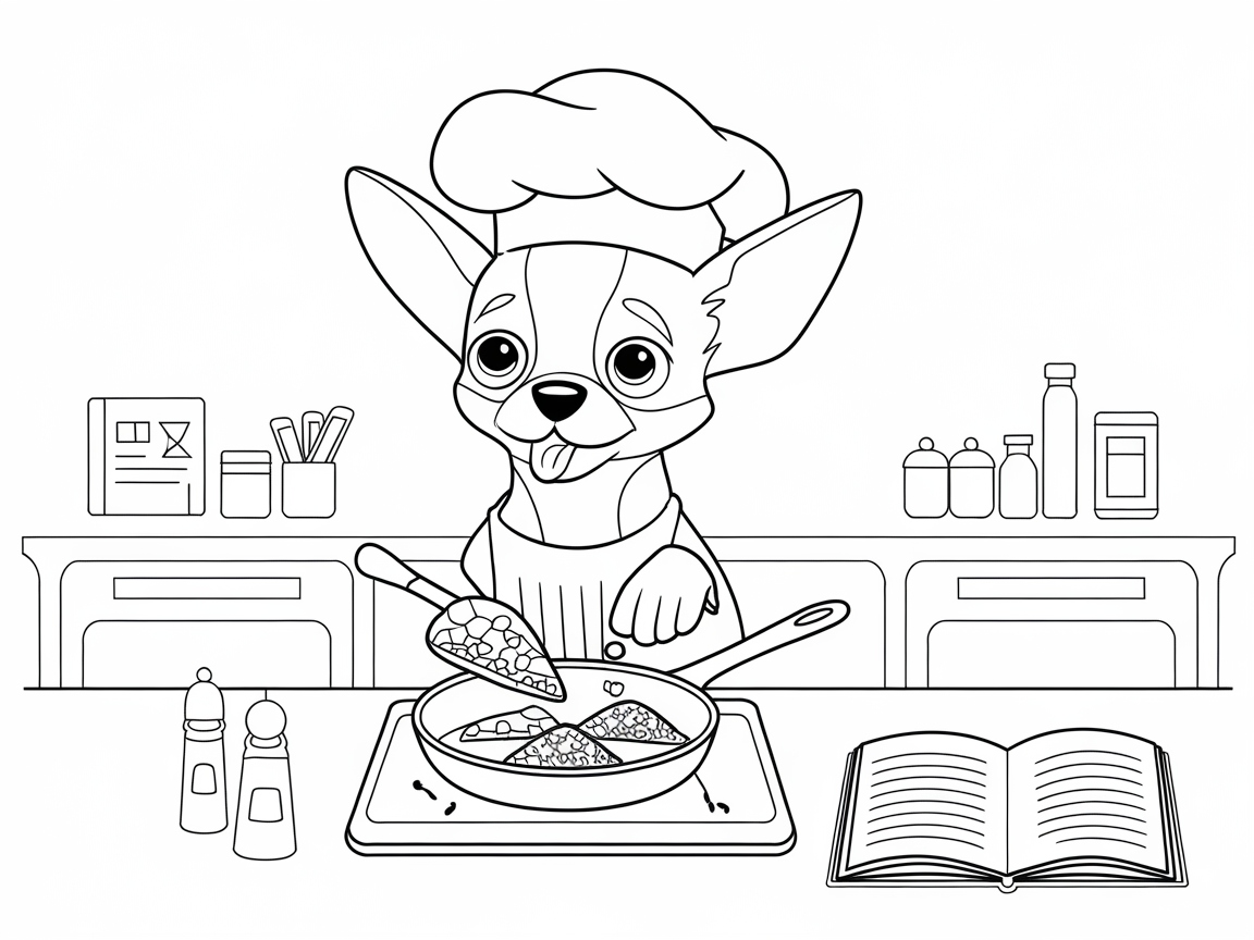 Culinary Chihuahua Chef in Action