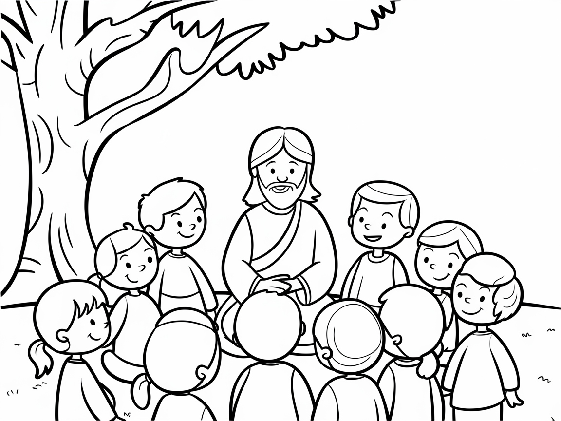 Join a Peaceful Gathering with Jesus and the Children