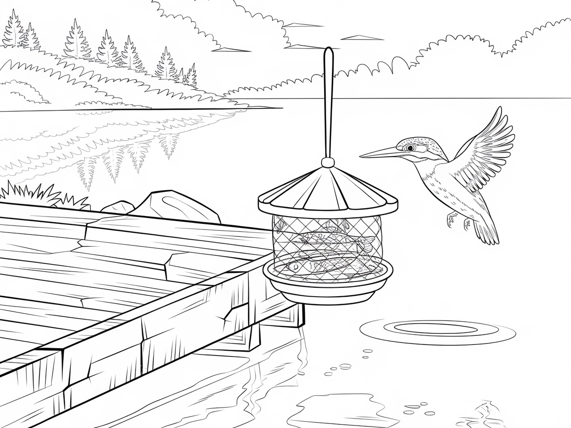 Kingfisher by the Dockside Feeder