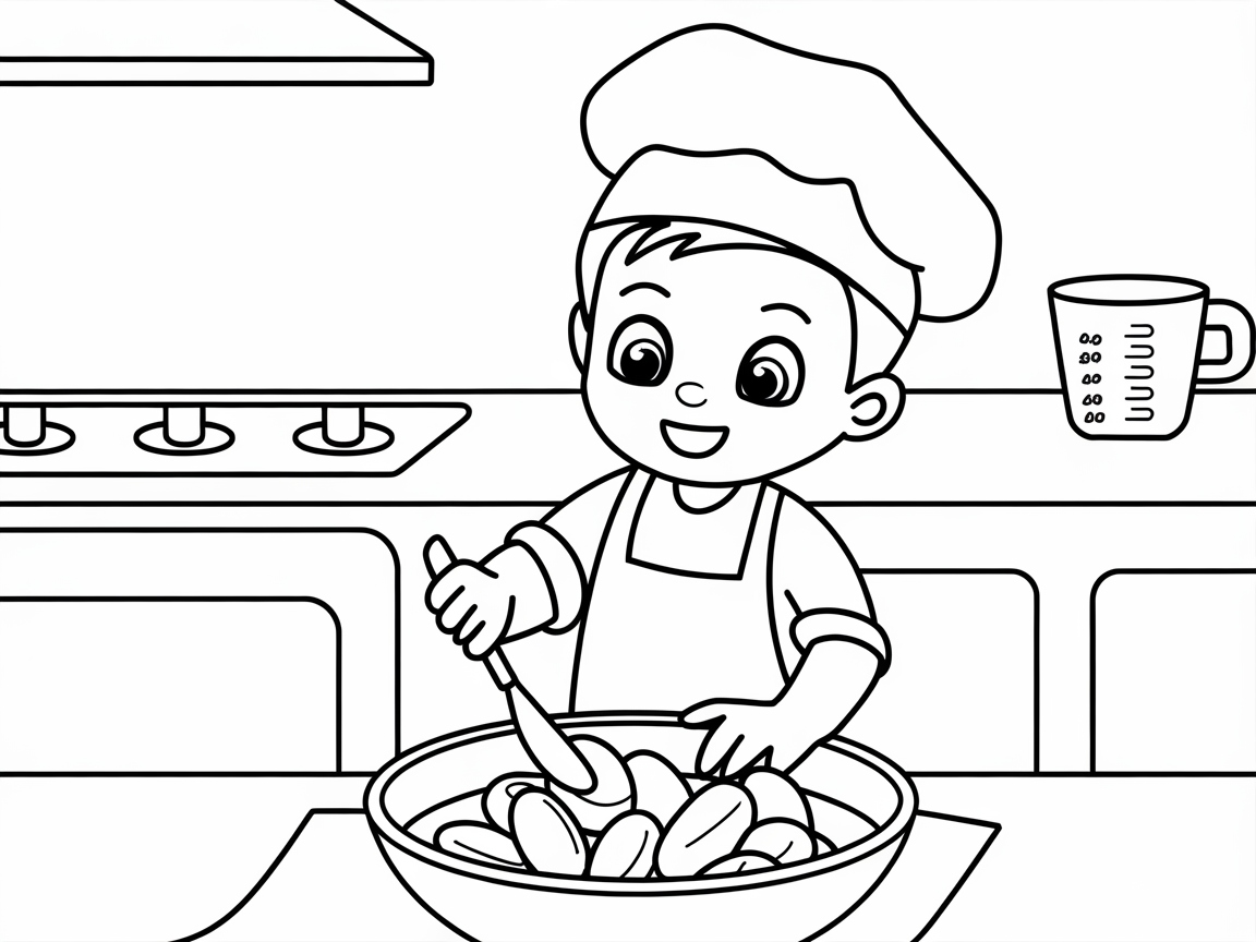 Stir Up Fun with This Junior Chef Coloring Page