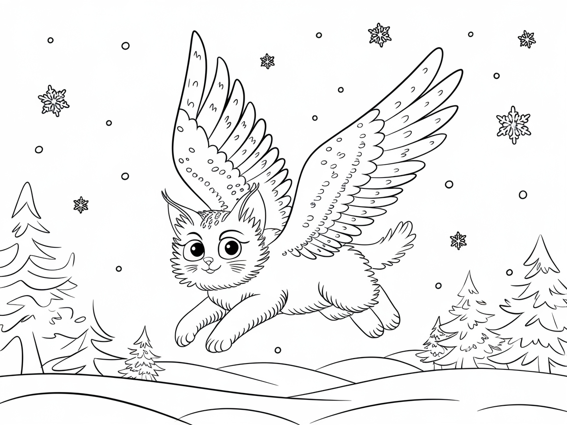 Winter Wonderland Winged Cat Adventure