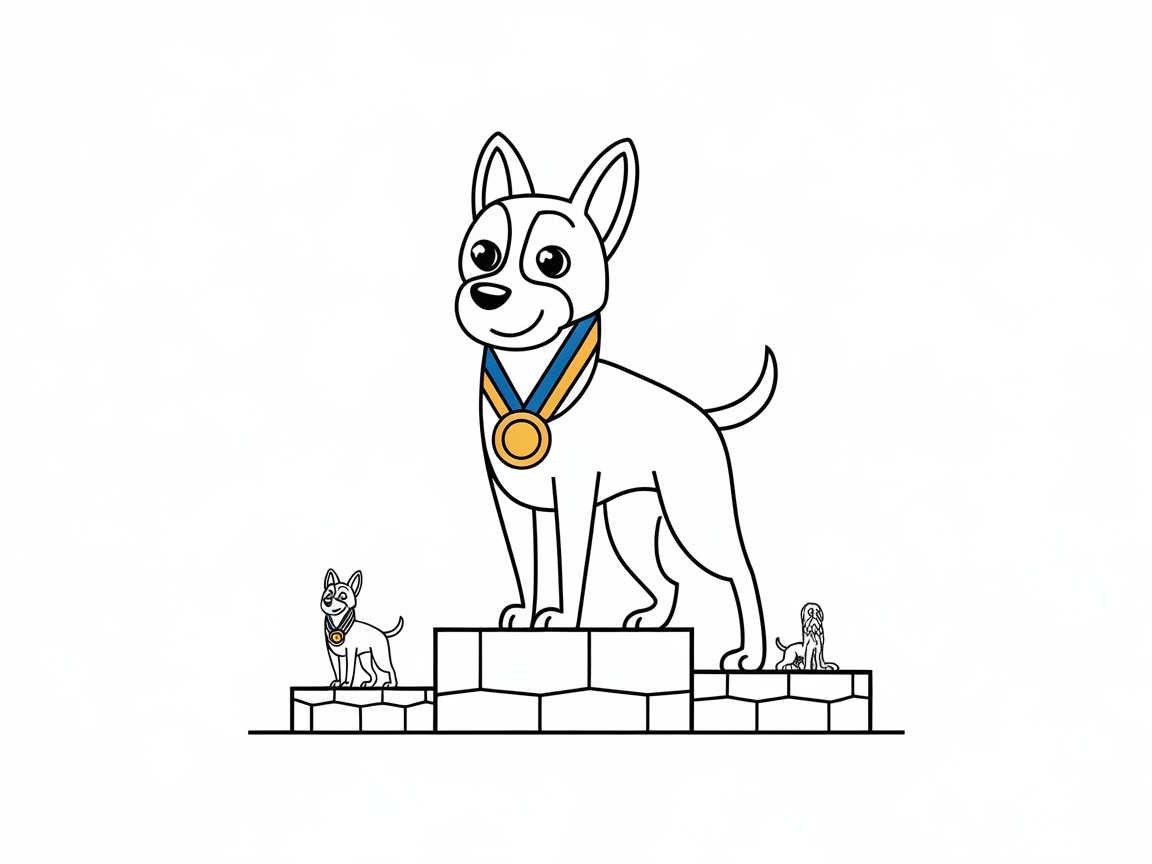Podium-Winning Pup with a Medal